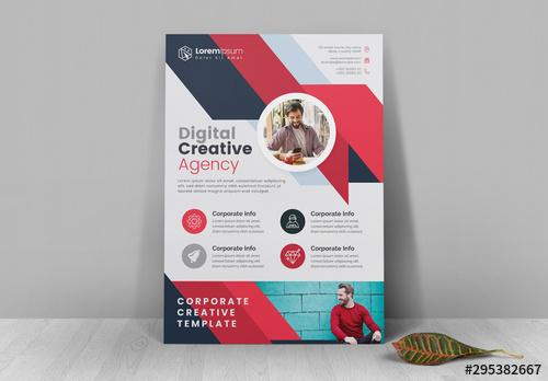 Red Abstract Flyer Layout - 295382667