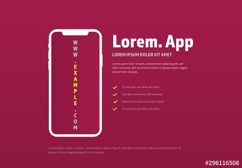 Smartphone Infographic with Red Background - 296116508
