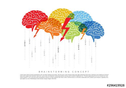 Brainstorming Infographic with Illustrative Elements - 296419928