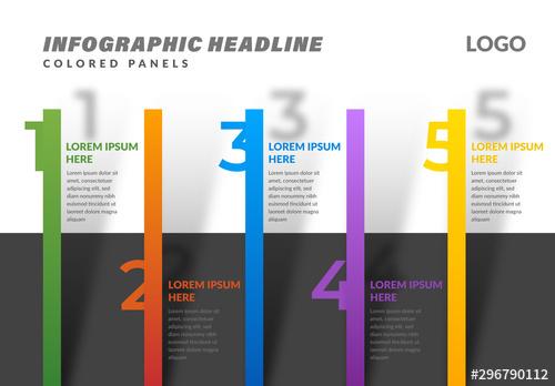 Info Chart Layout with Five Colored Options - 296790112