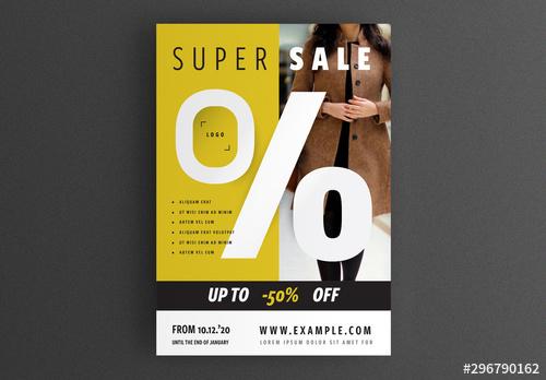 Business Flyer Layout with Typographic Accent - 296790162