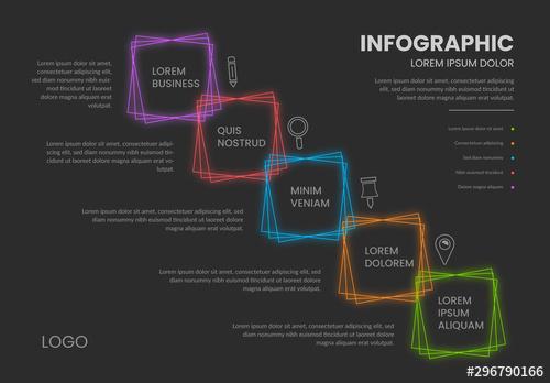 Neon Colorful Info Chart Layout - 296790166