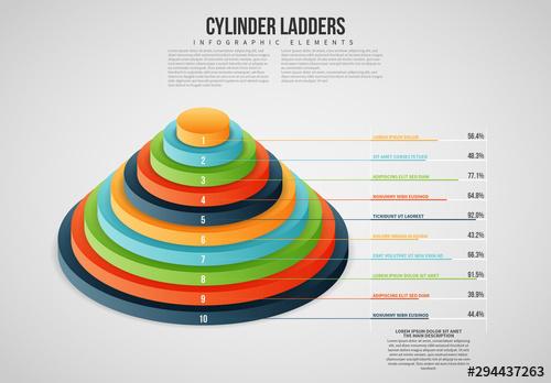 Isometric Cylinder Ladders Info Chart Layout - 294437263