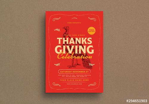 Thanksgiving Event Graphic Flyer Layout - 294651903