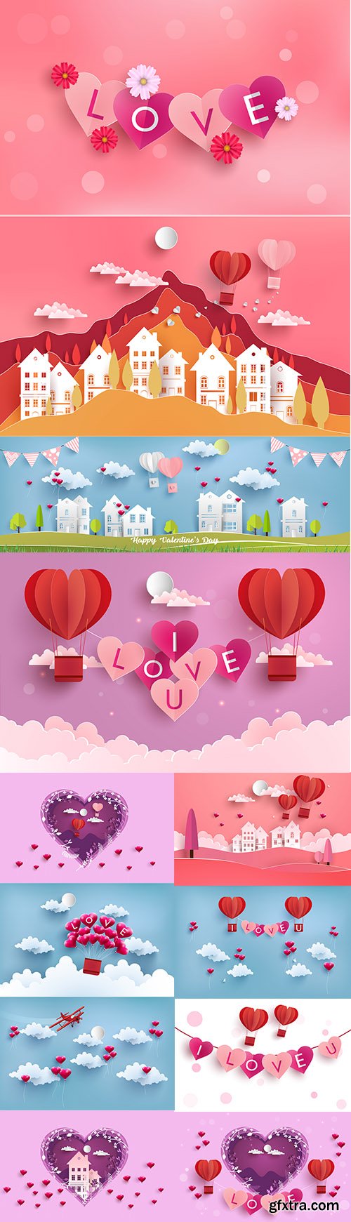 Happy Valentines Day Illustration Vector Set