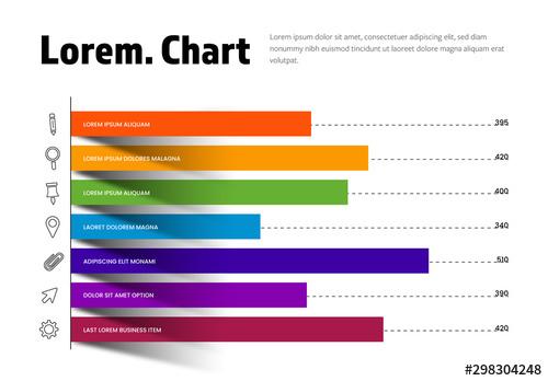 Colorful Chart Infographic with Outlined Icons - 298304248