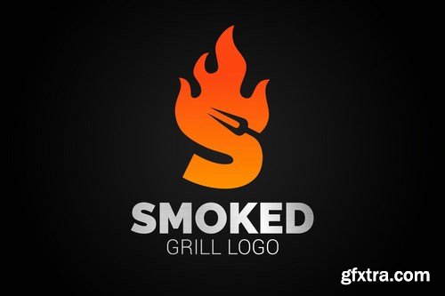 Letter S Fire Grill Logo