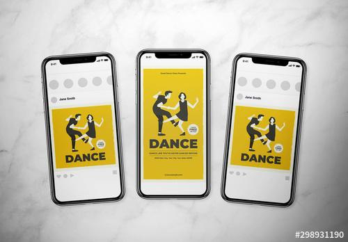 Dance Class Social Media Layout Set - 298931190