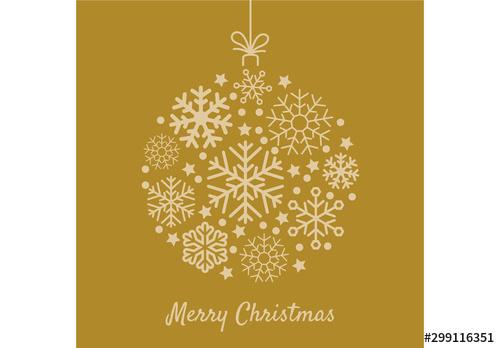 Decorative Digital Yellow Christmas Ornament Layout - 299116351