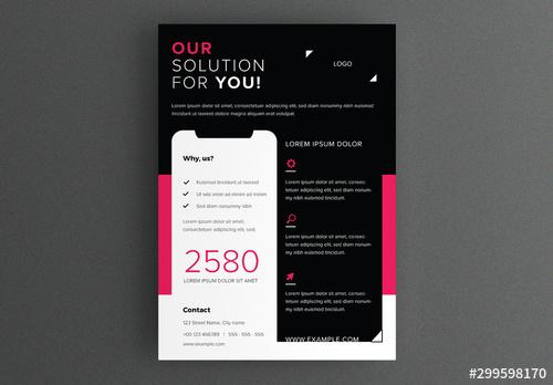 Business Flyer Layout with Smartphone Element - 299598170