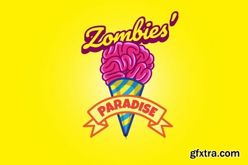 Zombie Ice Cream - Mascot Logo