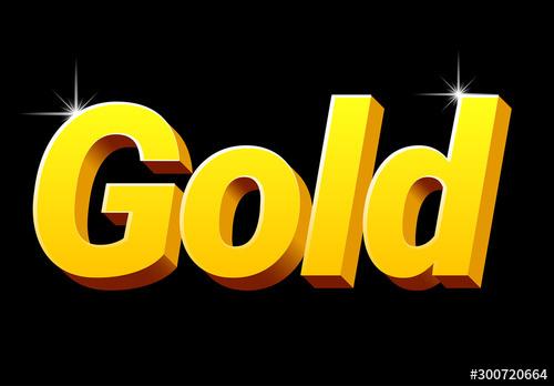 3D Gold Text Effect - 300720664