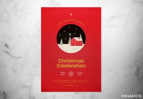 Red Christmas Flyer Layout - 301422076