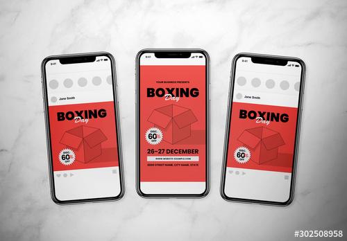Boxing Day Event Social Media Post Layout Set - 302508958