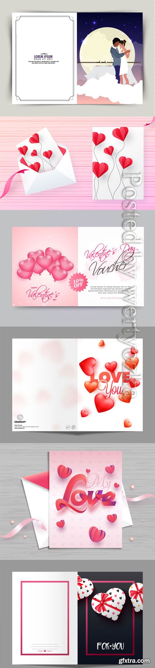 Happy Valentine\'s Day, vector hearts of couples in love # 15