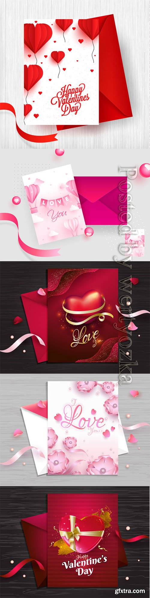Happy Valentine\'s Day, vector hearts of couples in love # 17