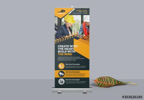 Construction Roll Up Banner Layout - 303626180