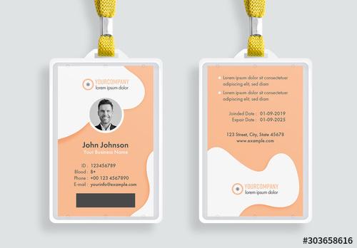 ID Card Layout with Shape Elements - 303658616