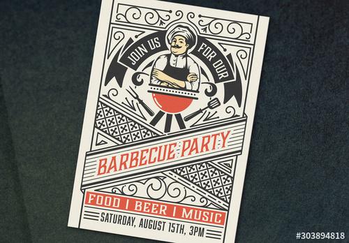 Barbecue Party Invite Layout - 303894818