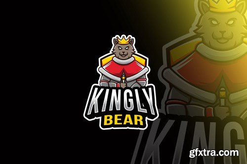Kingly Bear Esport Logo Template