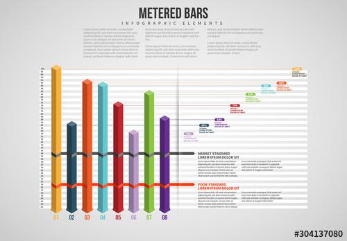 Isometric Metered Bars Infographic - 304137080