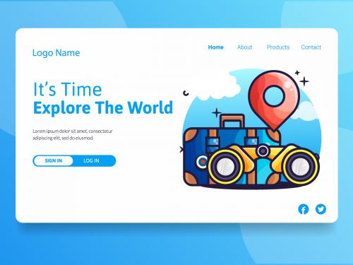 Its Time Explore the Worl Landing Page Concept