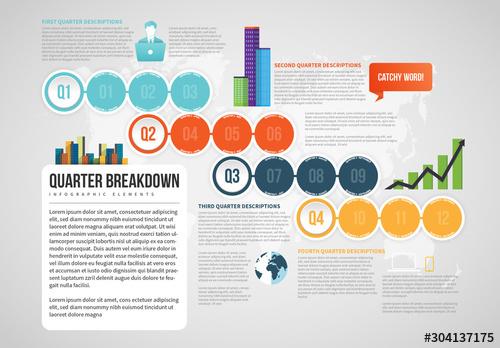 Quarter Breakdown Infographic - 304137175