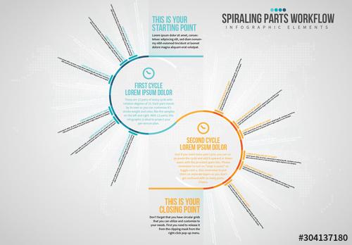 Spiraling Parts Workflow Infographic - 304137180