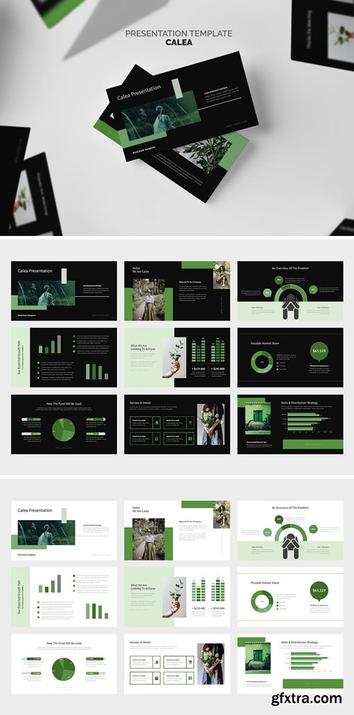 Calea : Green Color Tone Pitch Deck Powerpoint