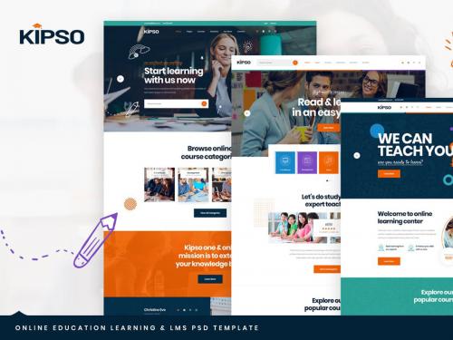 Kipso - Online Education Learning & LMS PSD