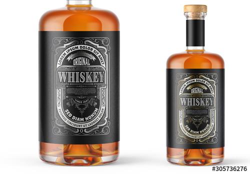 Vintage Whiskey Label Packaging Layout  - 305736276