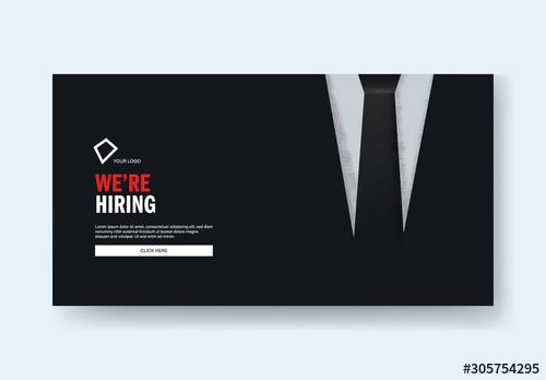 Hiring Call Layout with Retro Suit - 305754295