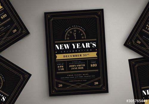 New Year Celebration Flyer Layout - 305765449