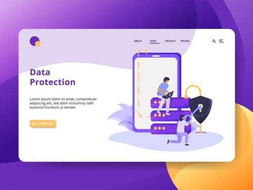 Landing Page Data Protection concept