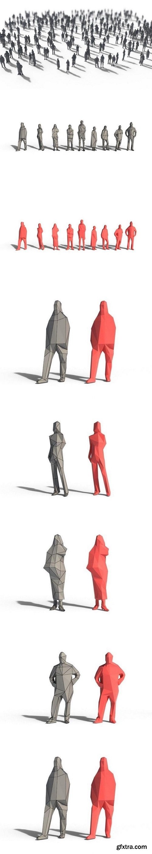 Low Poly Posed People Pack