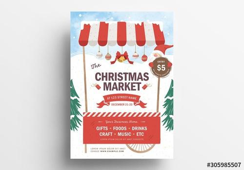 Christmas Market Poster Layout - 305985507