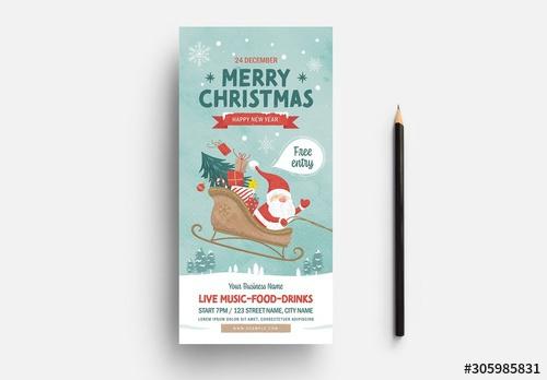 Christmas Card with Santa's Sleigh - 305985831