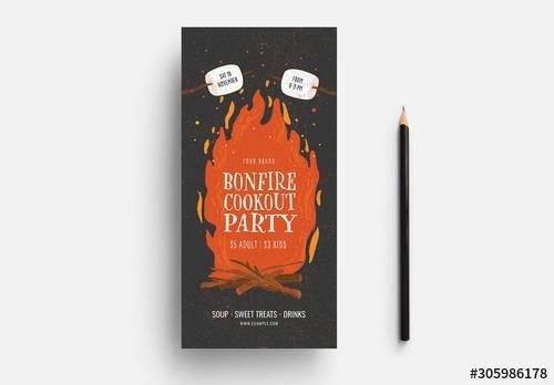 Bonfire Cookout Card Layout - 305986178
