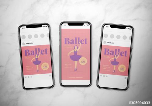 Ballet Event Social Media Post Layout Set - 305994033
