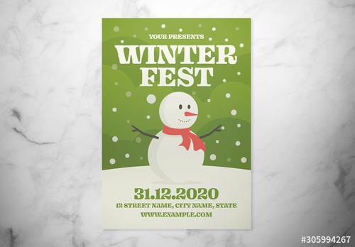 Winter Festival Event Flyer Layout - 305994267