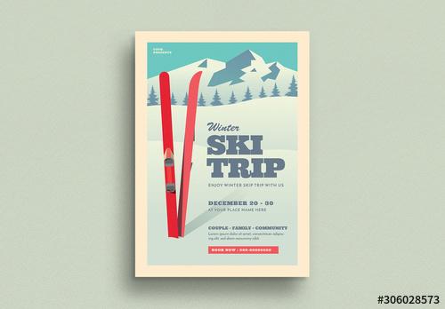 Ski Trip Flyer Layout - 306028573