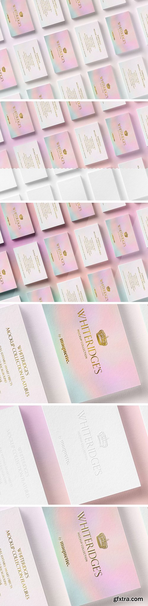 Array of Luxury Gold-Embossed Business Cards Mockup 2 130437028