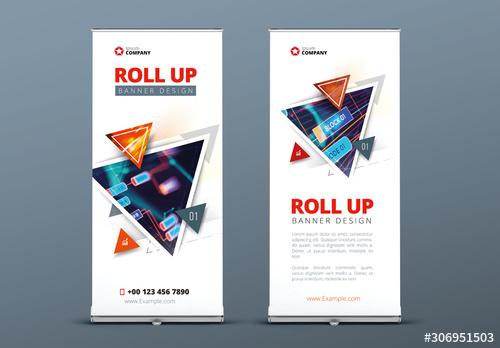 Modern Roll Up Layout with Triangles - 306951503
