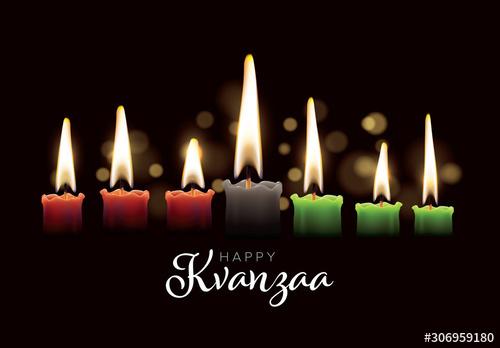 Kwanzaa Card Layout with Candles - 306959180