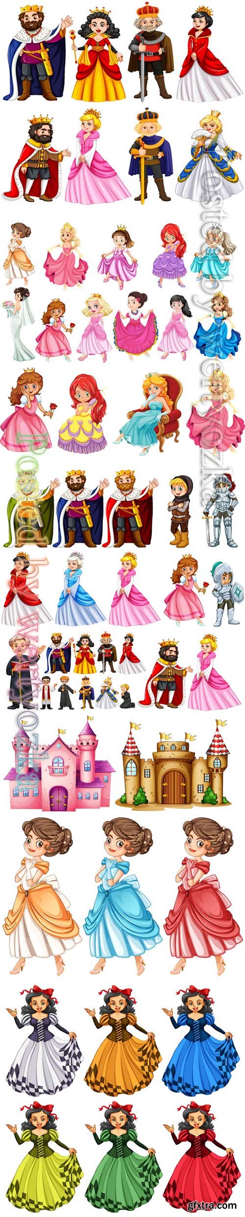 Different vector characters of king and queen