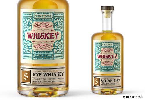 Vintage Whiskey Label Packaging Layout  - 307182350