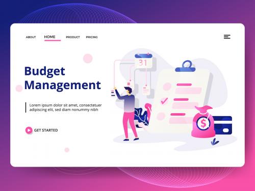 Landing page template of Budget Management