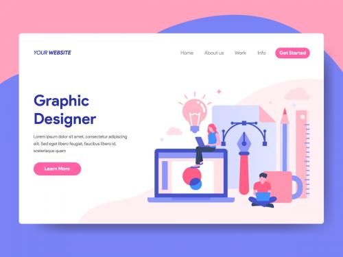 Landing page template of Graphic Designer Concept