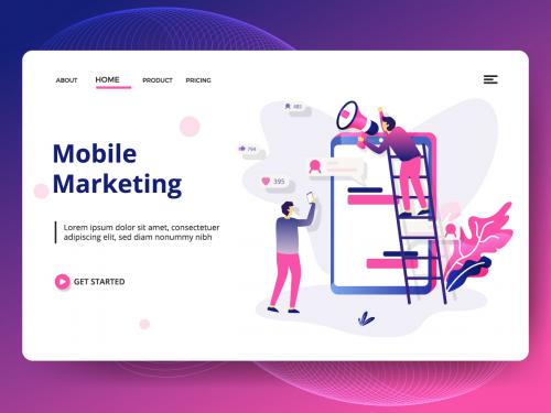 Landing page template of Mobile Marketing