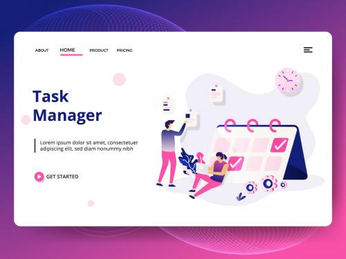 Landing page template of Task Manager